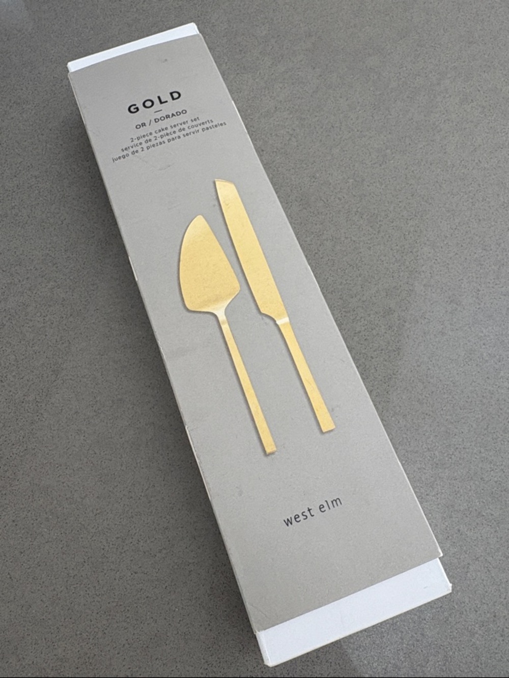 West Elm Gold Cake / Dessert Server and Knife Set